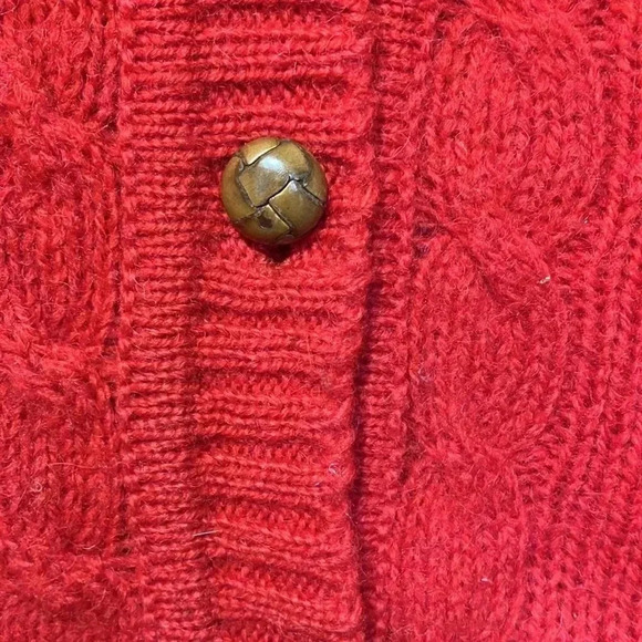 Aston Vintage Hand knitted Hong Kong 100% Shetland wool cable  knit sweater vest - Picture 4 of 6